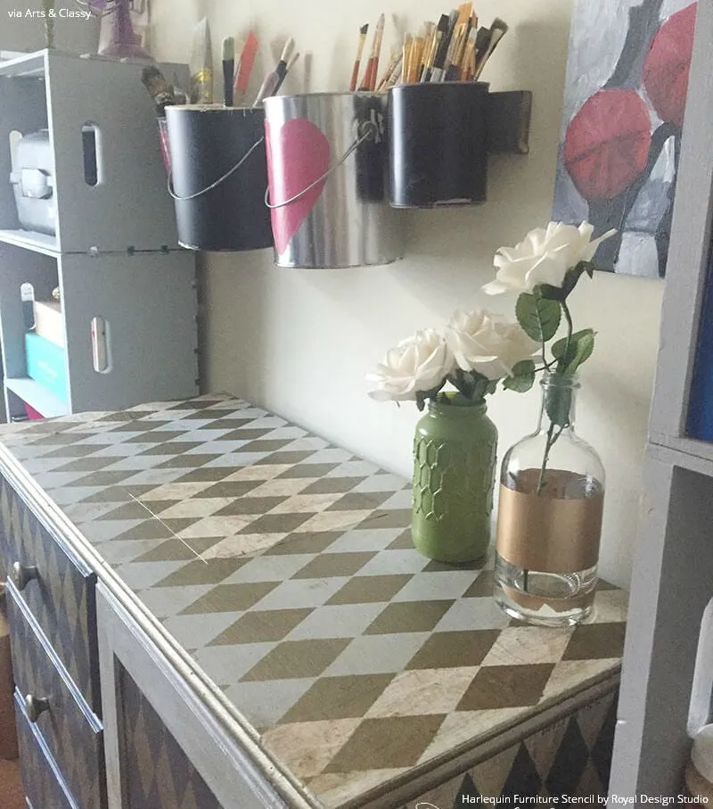 Harlequin Furniture Stencil