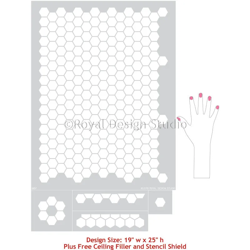 Hexagon Tile Floor Stencil