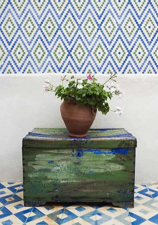 Hexagons Border Moroccan Stencil