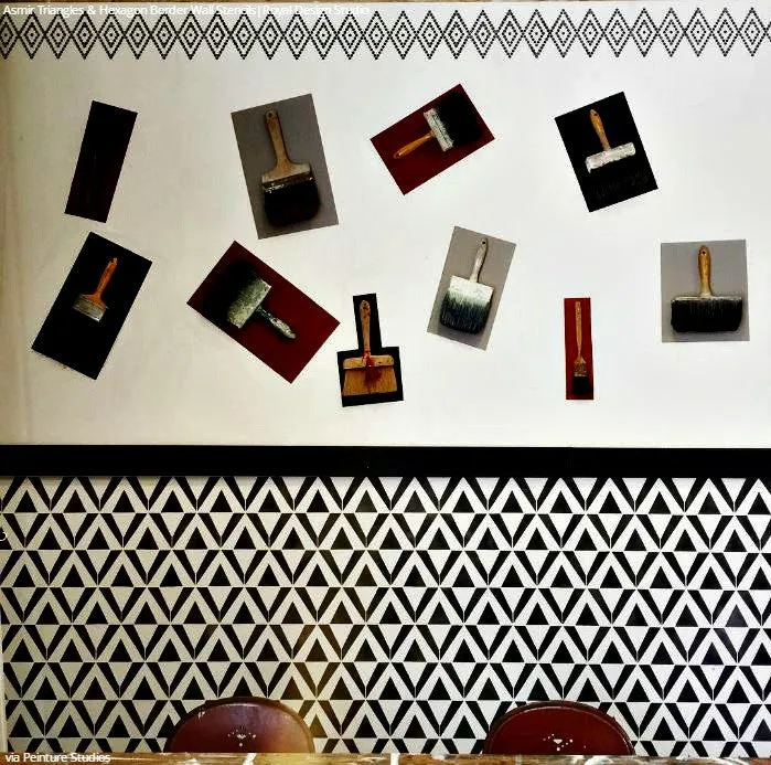 Hexagons Border Moroccan Stencil