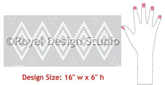Hexagons Border Moroccan Stencil