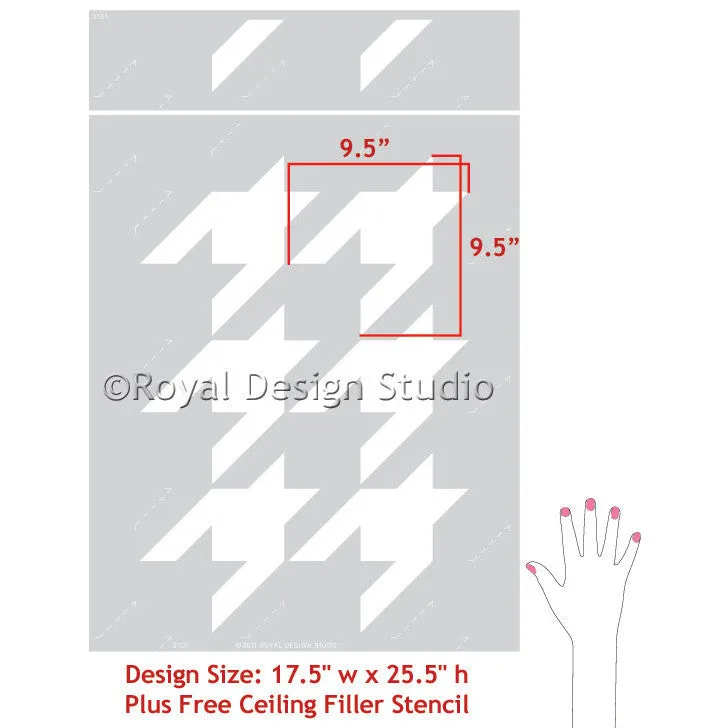 Houndstooth Allover Wall Stencil