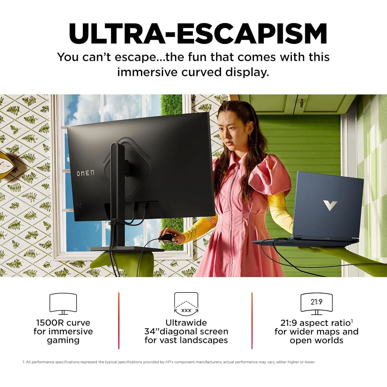 HP OMEN 34 Inch FHD IPS Gaming Monitor | 780K8AA#ABU