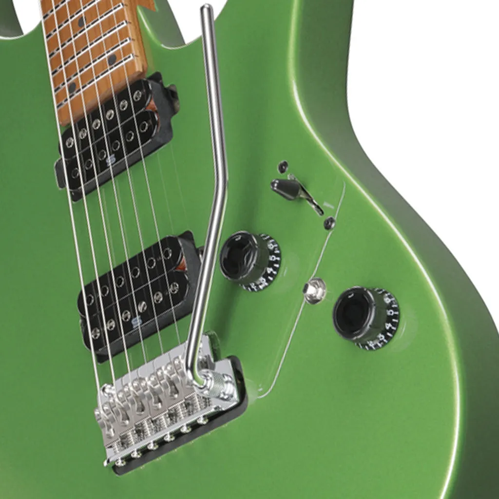 Ibanez AZ2402 Electric Guitar with Roasted Maple Fretboard and Case - Apple Green Metallic