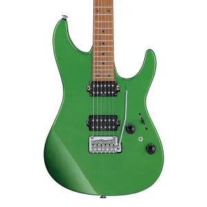 Ibanez AZ2402 Electric Guitar with Roasted Maple Fretboard and Case - Apple Green Metallic