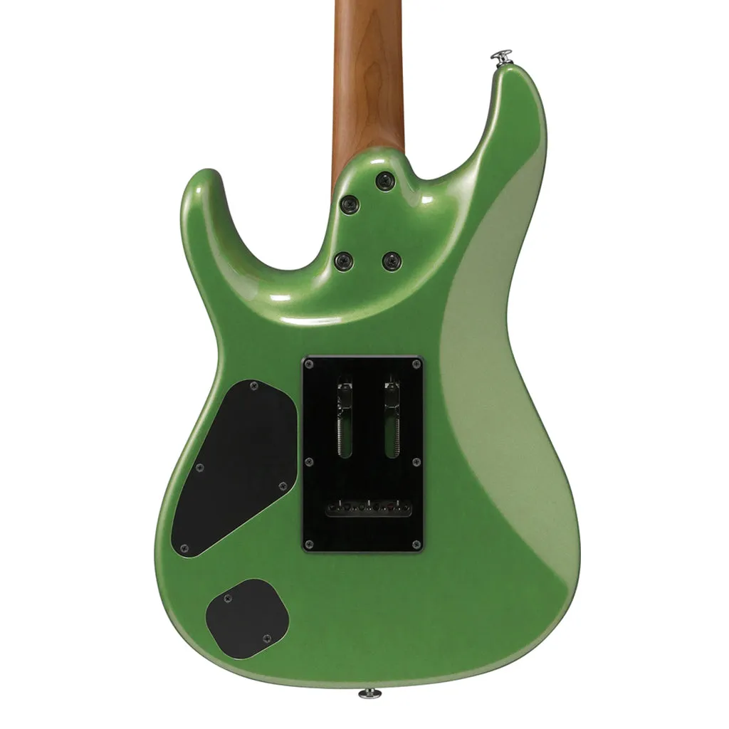Ibanez AZ2402 Electric Guitar with Roasted Maple Fretboard and Case - Apple Green Metallic
