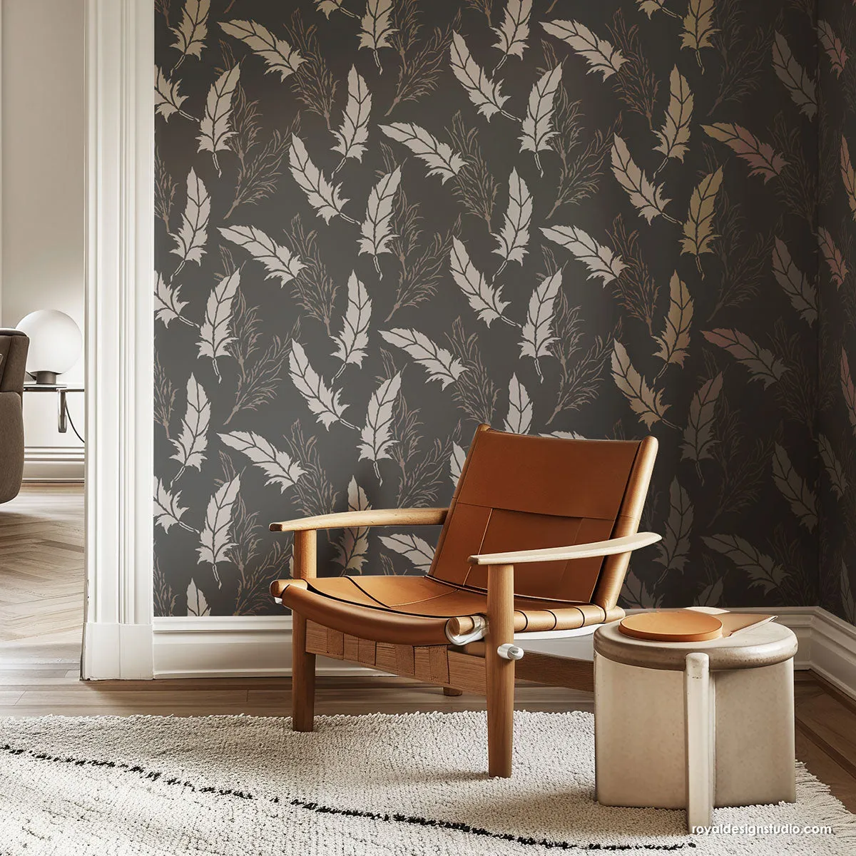 In Flight Feather Raven   Lily Stencil