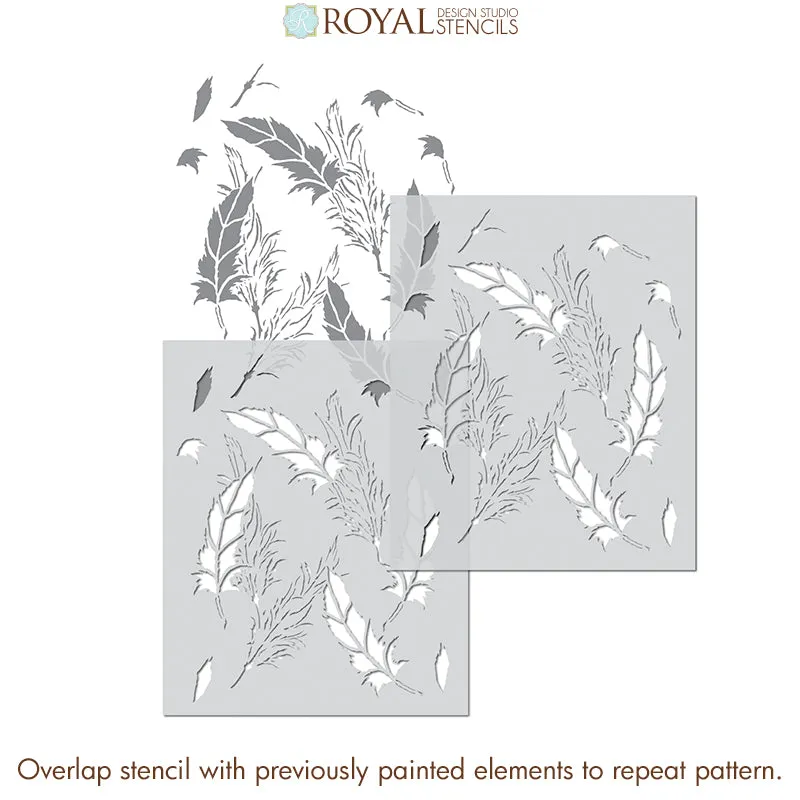 In Flight Feather Raven   Lily Stencil