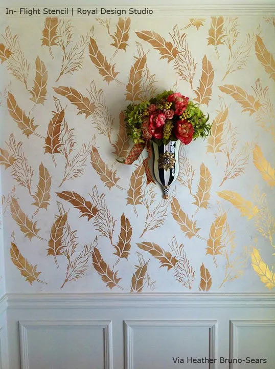 In Flight Feather Raven   Lily Stencil
