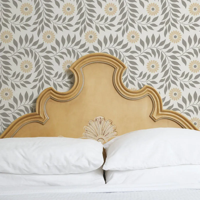 Indian Floral Wall Stencil