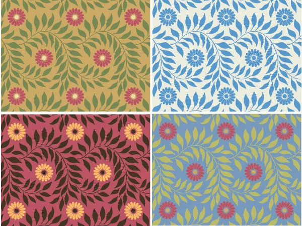 Indian Floral Wall Stencil