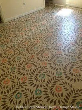 Indian Floral Wall Stencil