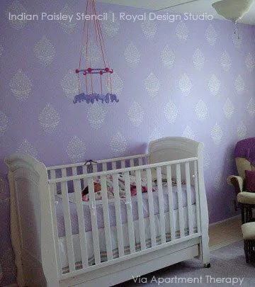 Indian Paisley Wall Stencil