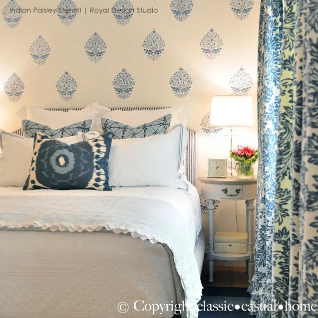 Indian Paisley Wall Stencil