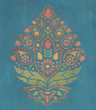 Indian Paisley Wall Stencil