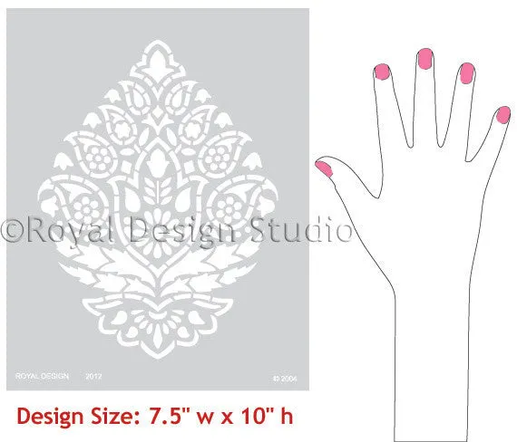Indian Paisley Wall Stencil