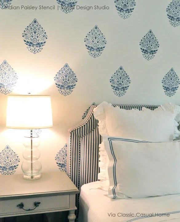 Indian Paisley Wall Stencil