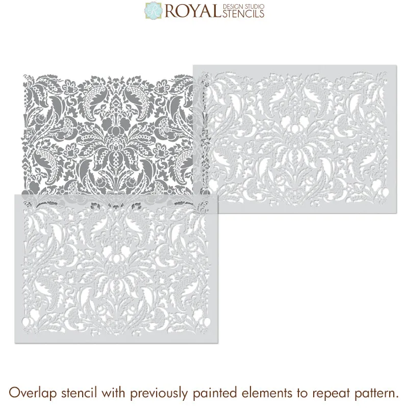 Isadora Damask Wall Stencil