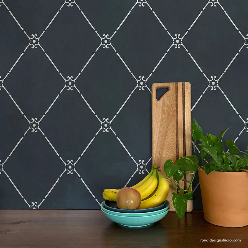 Jade Trellis Wall Stencil