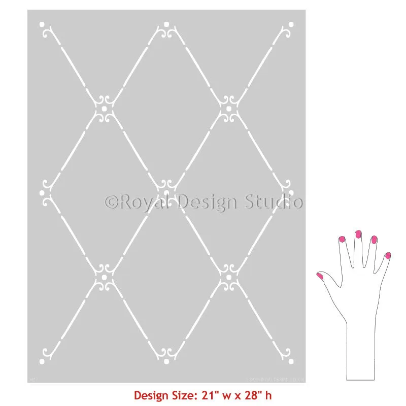 Jade Trellis Wall Stencil