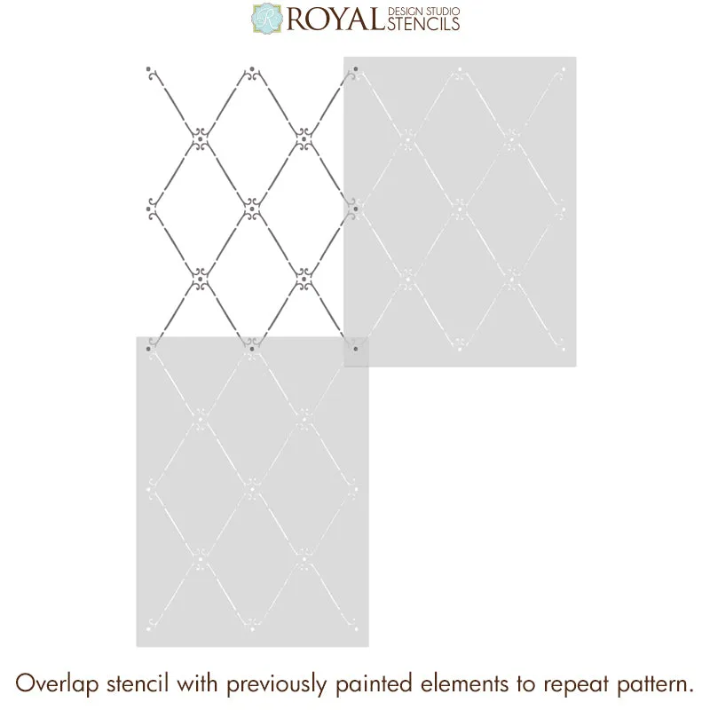 Jade Trellis Wall Stencil
