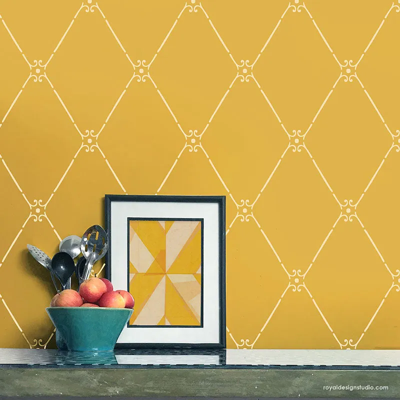 Jade Trellis Wall Stencil