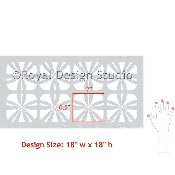 Kinetic Floral Wall Stencil