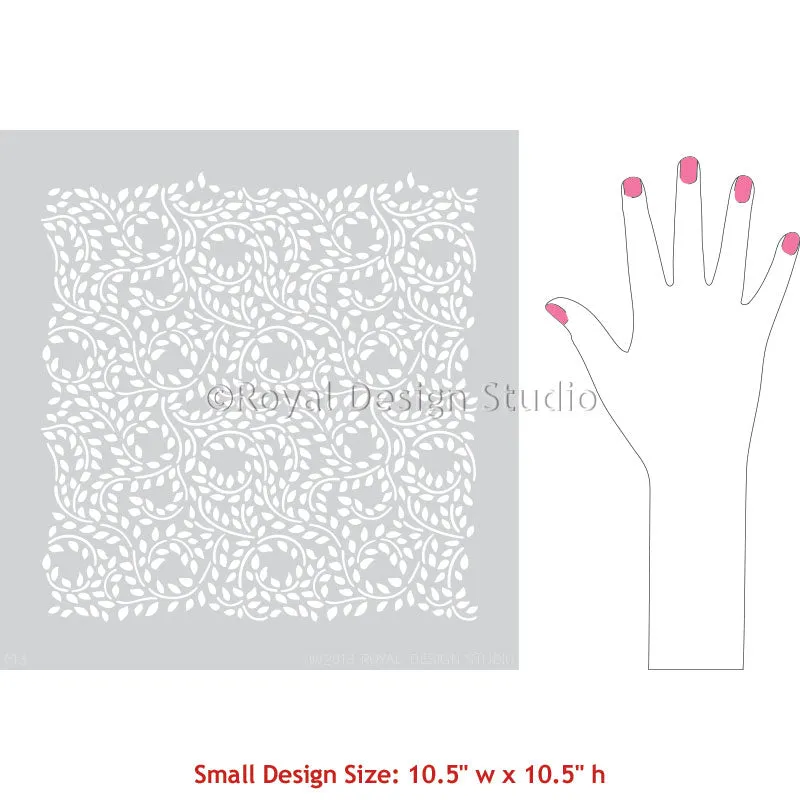 Lacy Leaves Furniture Stencil