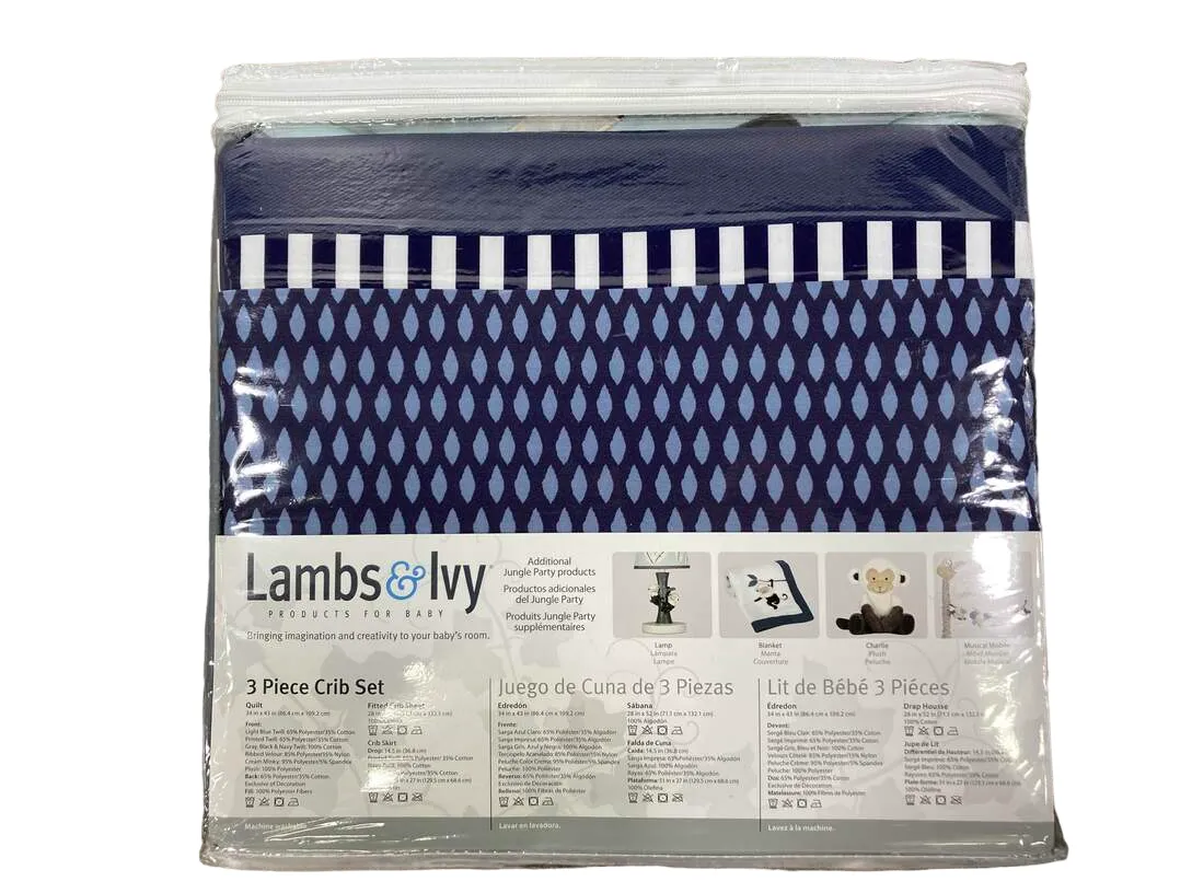 Lambs & Ivy 3 Piece Crib Set, Jungle Party