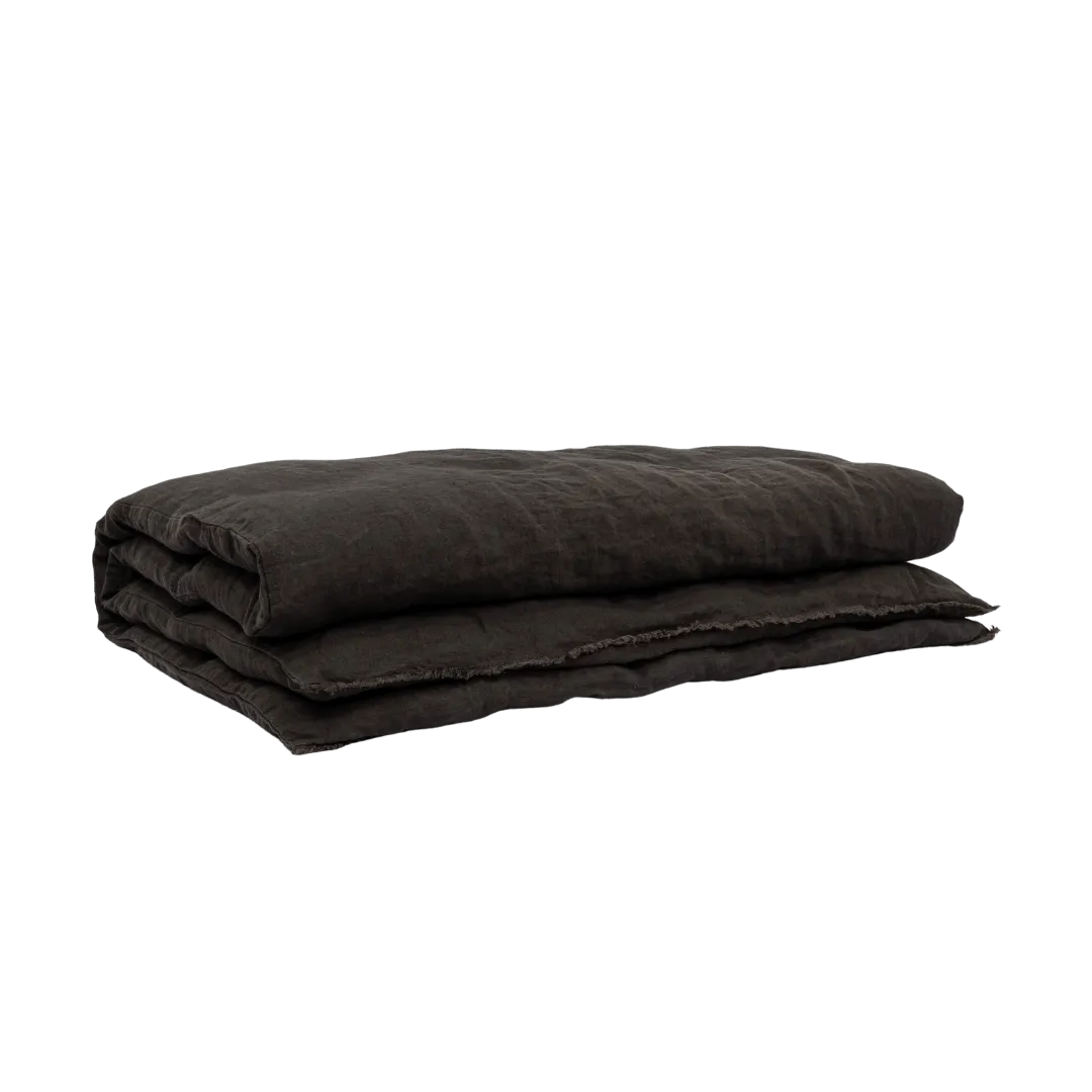Linen Quilt | Black 200x85cm Zoco Home