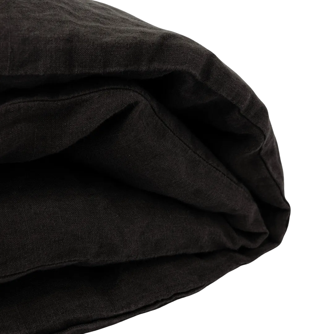 Linen Quilt Cover | Black 200x85cm Zoco Home