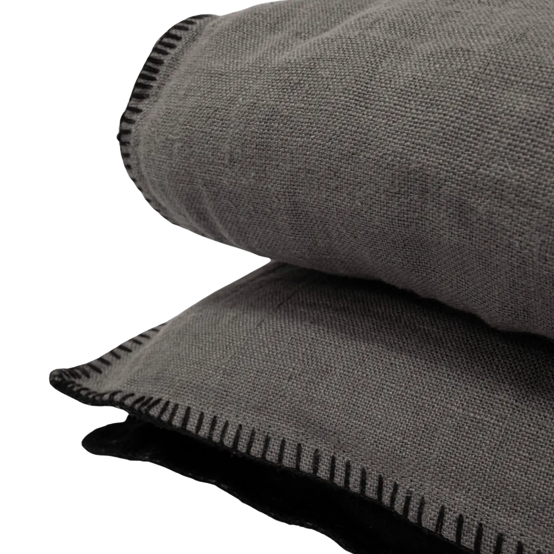 Linen Quilt | Embroidered Edge | Granit 200x85cm Zoco Home