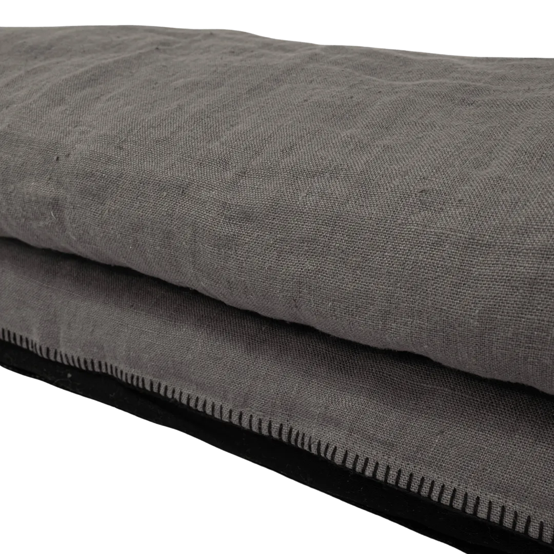 Linen Quilt | Embroidered Edge | Granit 200x85cm Zoco Home