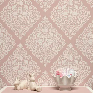 Love Birds Lace Damask Stencil