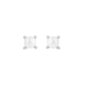 Lucy Glass Pearl Earrings | Silver Plated