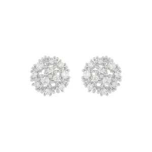 Lucy Sparkling Flower Pendant Earrings | Silver Plated with Cubic Zirconia