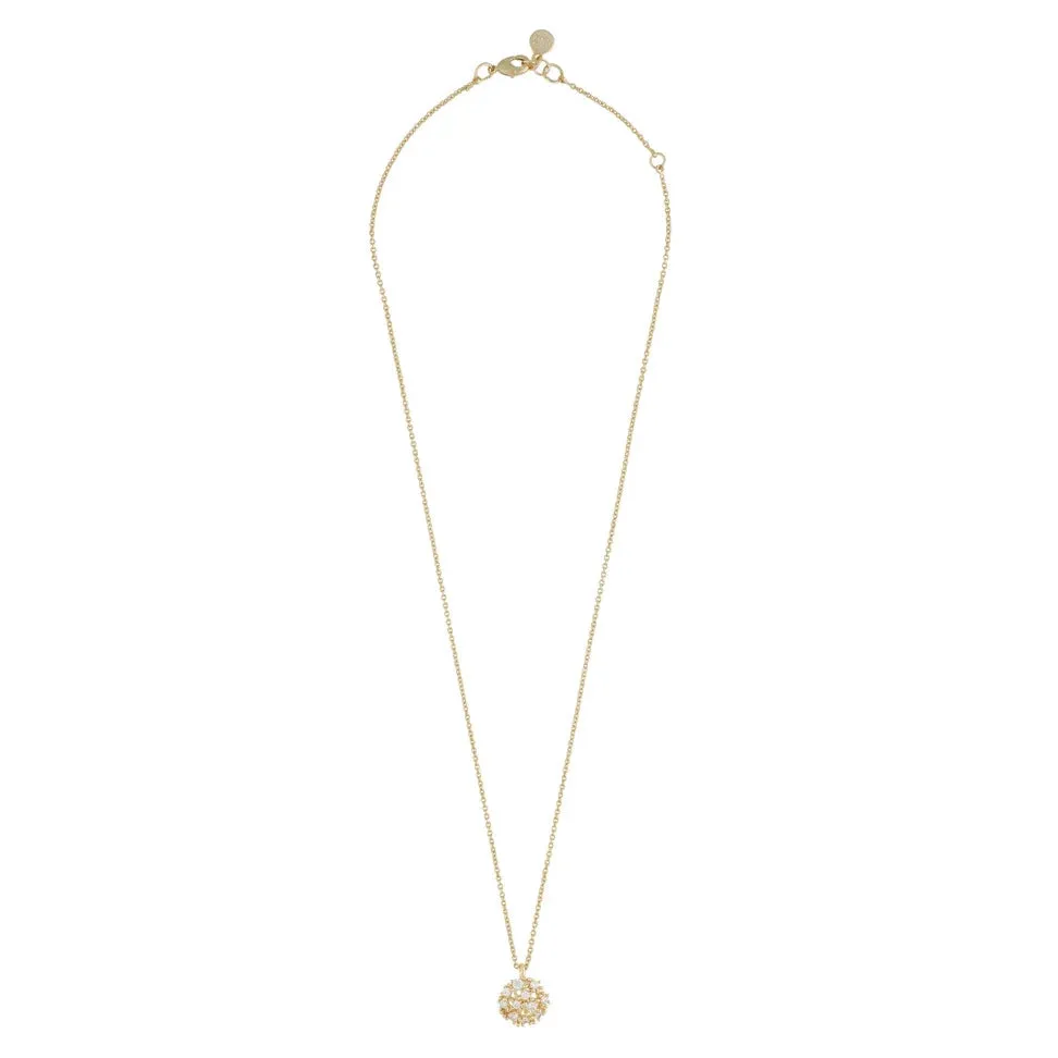 Lucy Sparkling Flower Pendant Necklace | Gold Plated with Cubic Zirconia