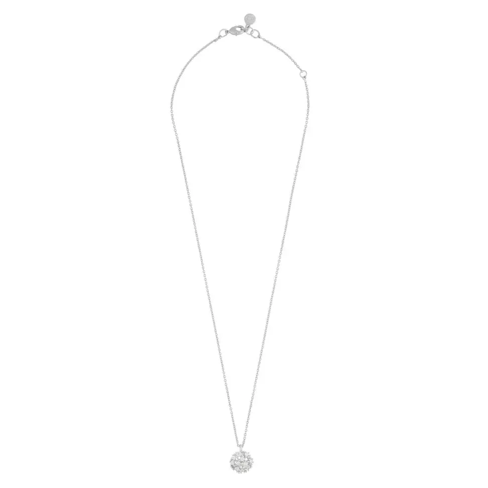 Lucy Sparkling Flower Pendant Necklace | Silver Plated with Cubic Zirconia