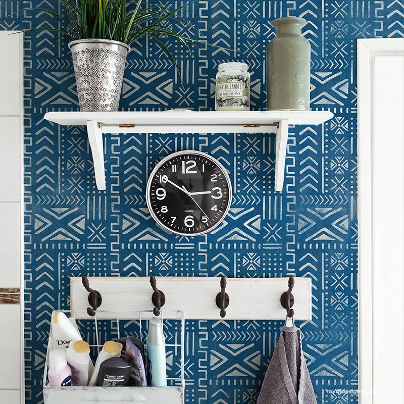 Mali Mudcloth Wall Stencil