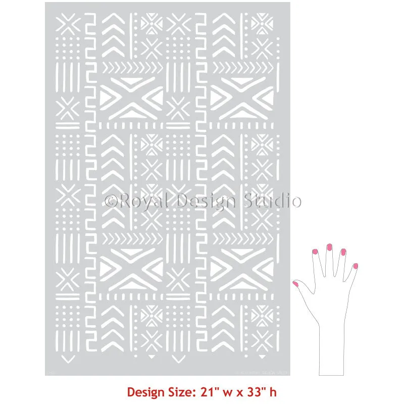 Mali Mudcloth Wall Stencil