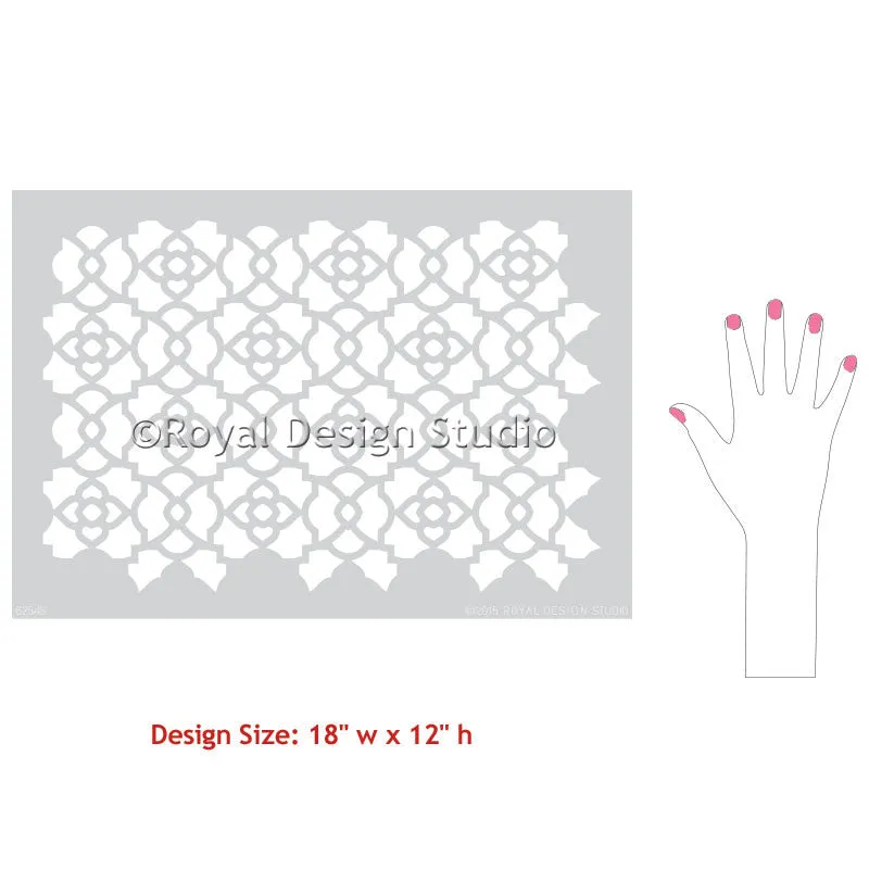 Mamounia Moroccan Trellis Furniture Stencil