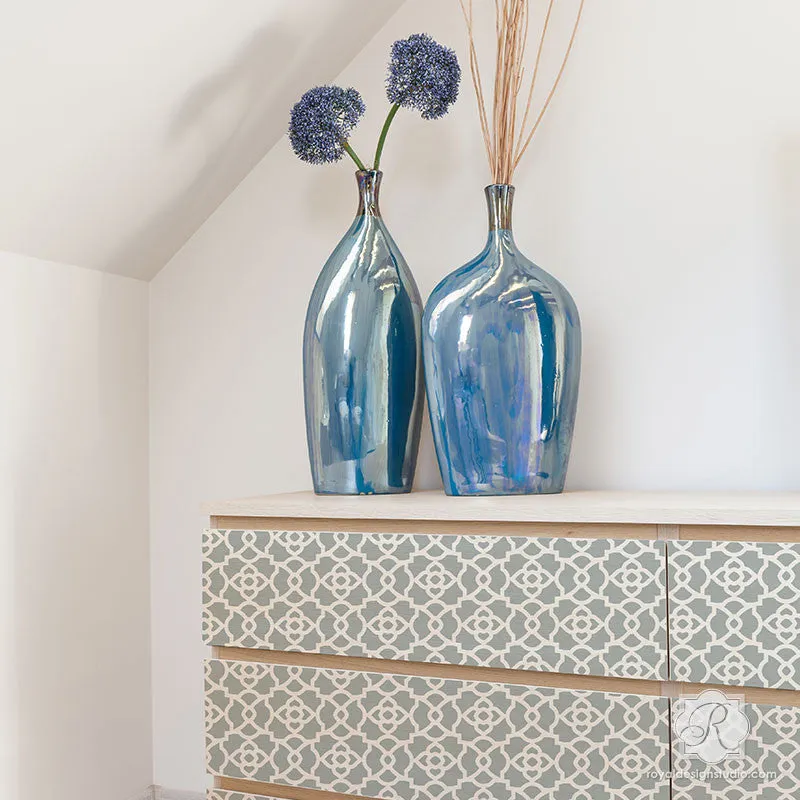 Mamounia Moroccan Trellis Furniture Stencil