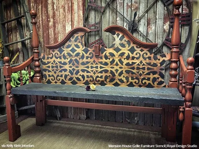 Mansion House Grille Trellis Furniture Stencil
