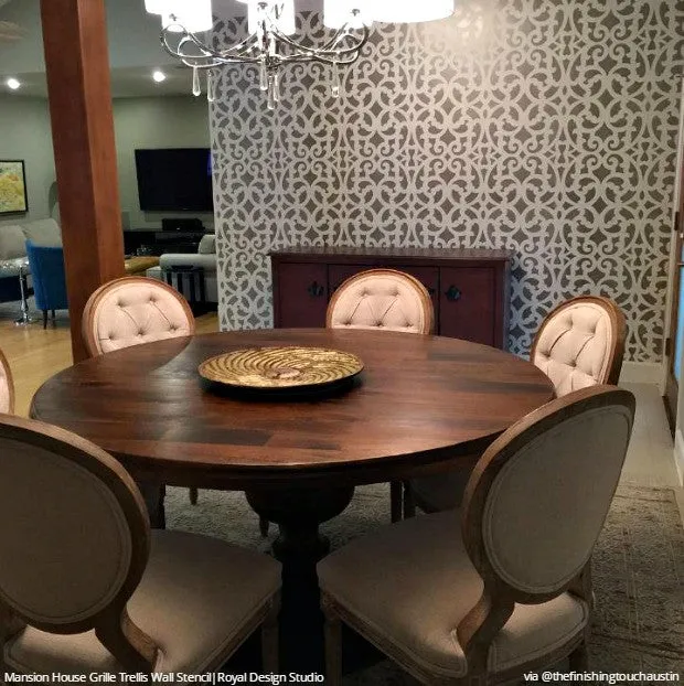 Mansion House Grille Trellis Wall Stencil