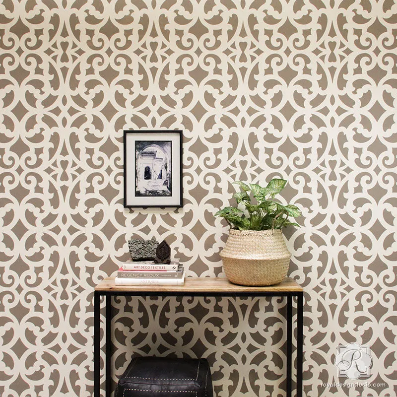 Mansion House Grille Trellis Wall Stencil