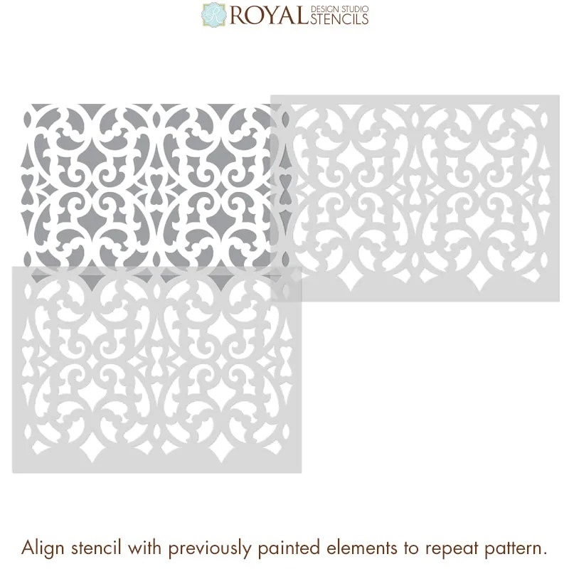 Mansion House Grille Trellis Wall Stencil