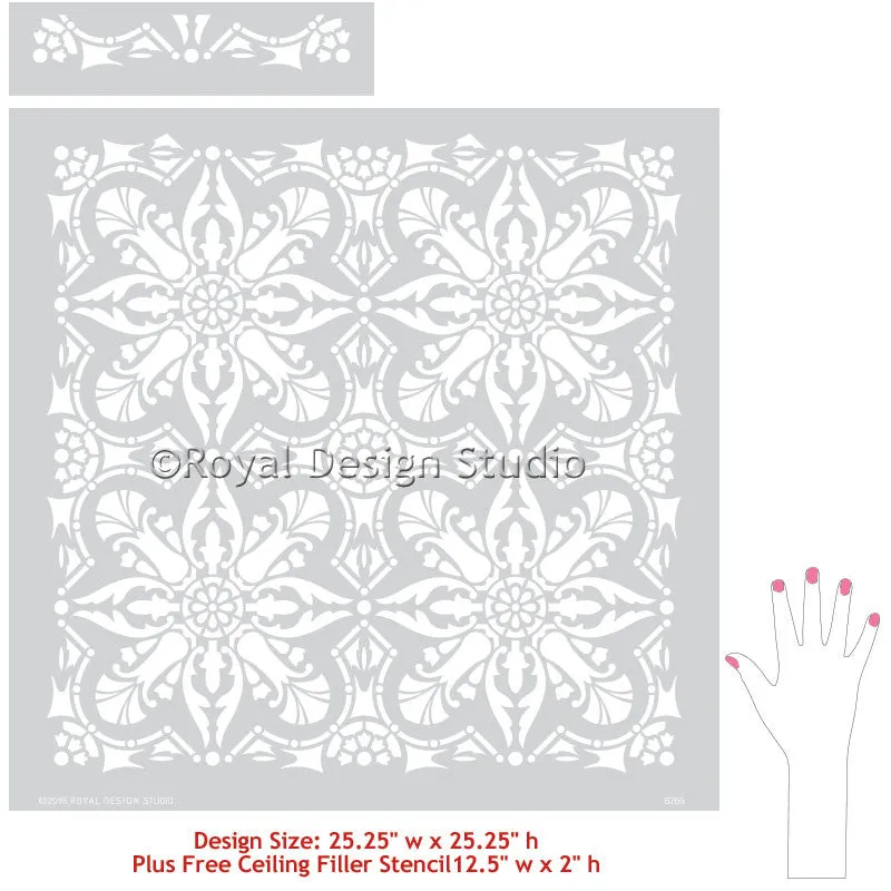 Marisol Damask Tile Stencil