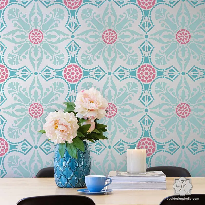 Marisol Damask Tile Stencil