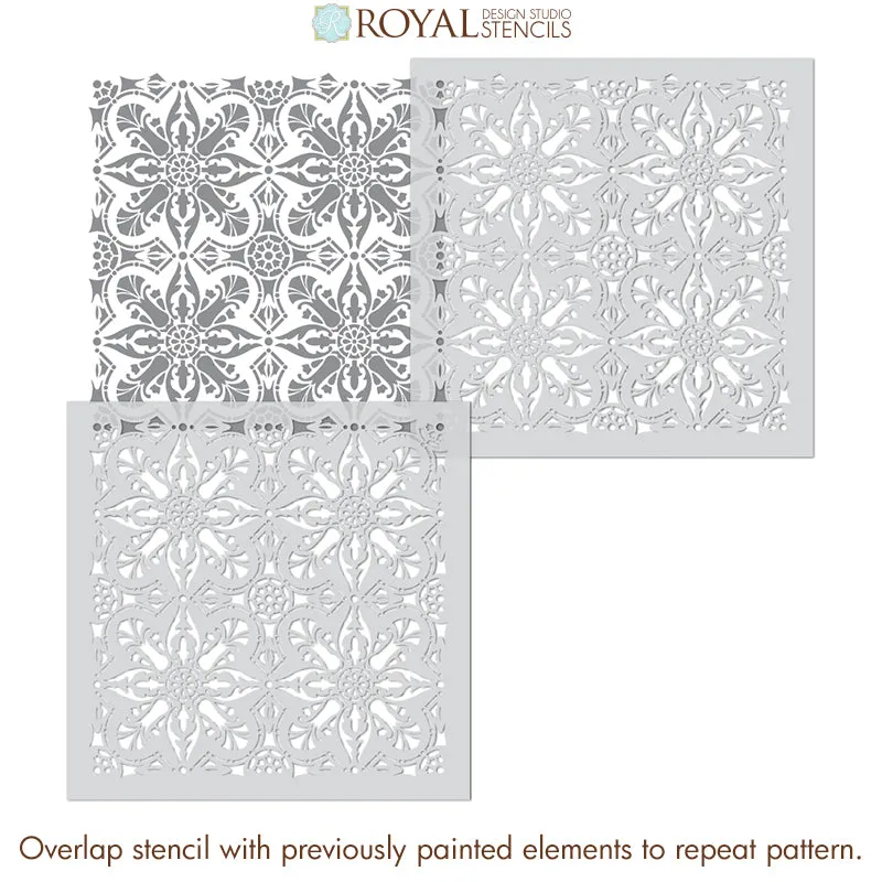 Marisol Damask Tile Stencil