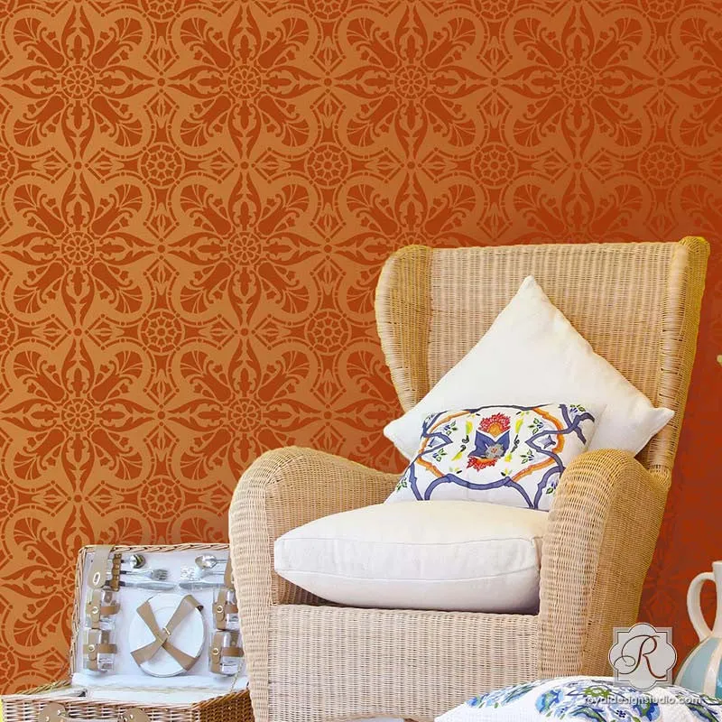 Marisol Damask Tile Stencil